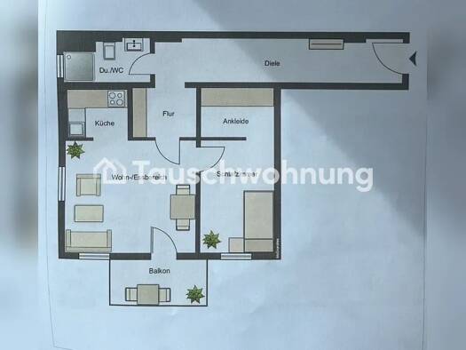 Wohnung zur Miete Tauschwohnung 499 € 2 Zimmer 43 m² 2. Geschoss Striesen-West Ortsamtsbereich Blasewitz 01307