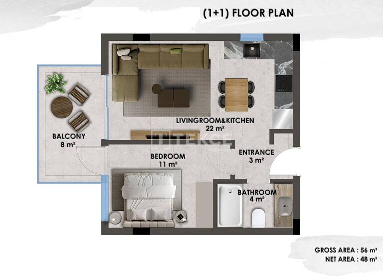 Studio zum Kauf 315.000 € 3 Zimmer 137 m² EG Antalya 07400