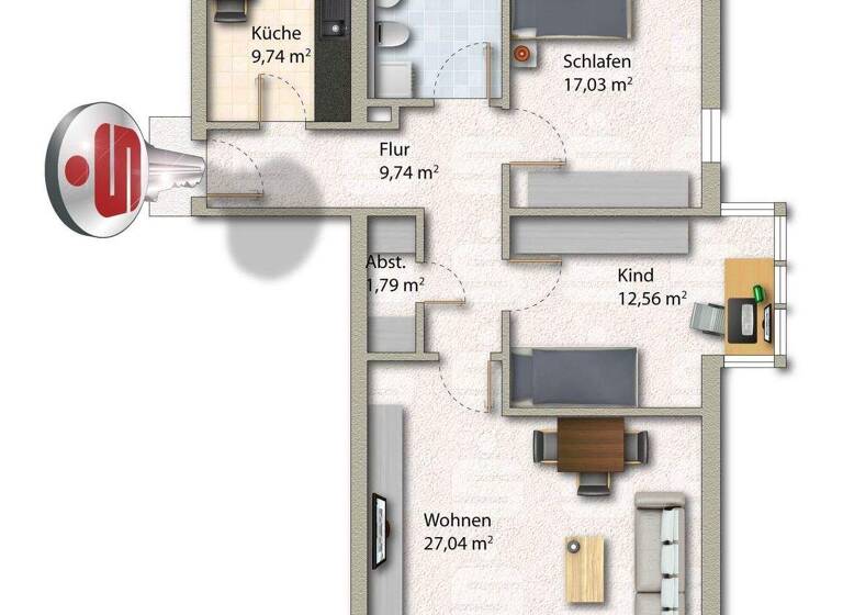 Wohnung zum Kauf 319.500 € 3 Zimmer 86,7 m² 1. Geschoss Hulsberg Bremen 28205