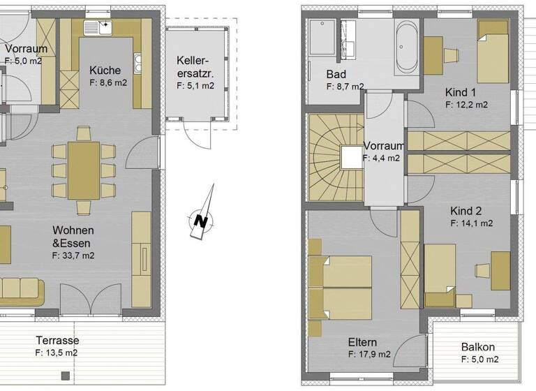 Doppelhaushälfte zum Kauf - Erstbezug 424.118 € 4 Zimmer Sankt Radegund bei Graz 8061