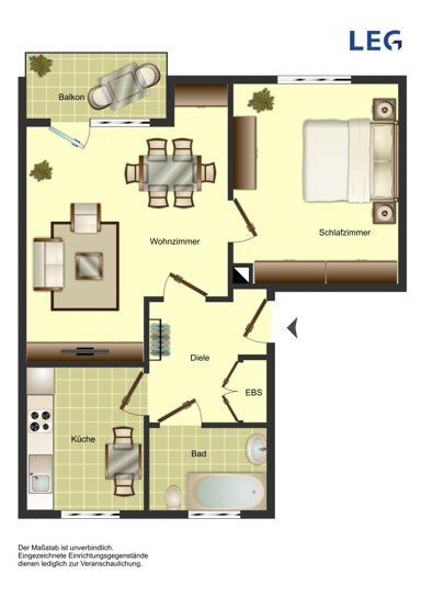 Wohnung zur Miete 359 € 2,5 Zimmer 50,3 m² EG frei ab 14.03.2025 Harkortstraße 5 Unna - Mitte Unna 59423