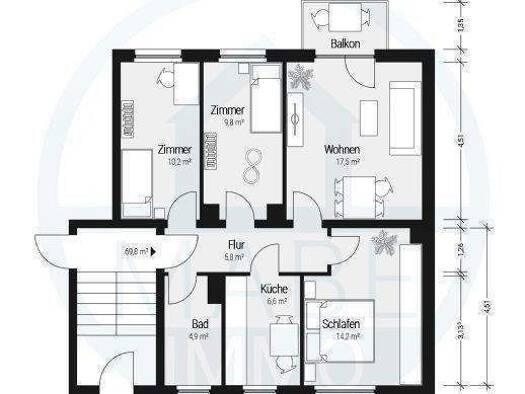 Wohnung zur Miete 402 € 4 Zimmer 75 m² EG Hauptstraße 16 a Stauchitz Stauchitz 01594