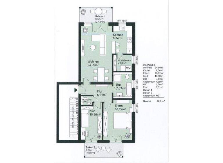 Wohnung zum Kauf 332.000 € 3 Zimmer 91 m² 1. Geschoss Wasserliesch 54332