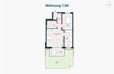 Terrassenwohnung zum Kauf provisionsfrei als Kapitalanlage geeignet 380.000 € 3 Zimmer 73,2 m² Bachwiesen Zirndorf Zirndorf 90513