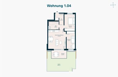 Terrassenwohnung zum Kauf provisionsfrei als Kapitalanlage geeignet 380.000 € 3 Zimmer 73,2 m² Bachwiesen Zirndorf Zirndorf 90513