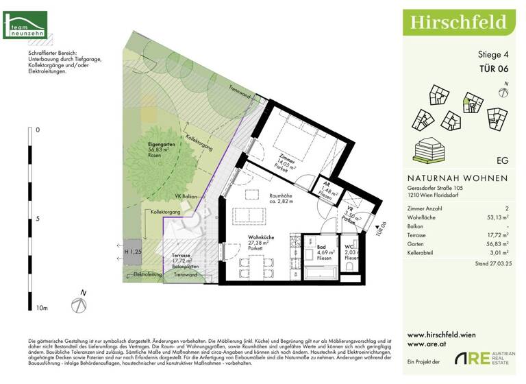 Wohnung zum Kauf - Erstbezug provisionsfrei 339.901 € 2 Zimmer 54 m² EG Gerasdorfer Straße 105 Wien 1210