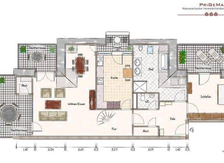 Wohnung zur Miete 1.650 € 5 Zimmer 155 m² frei ab sofort Ostorf Schwerin 19061