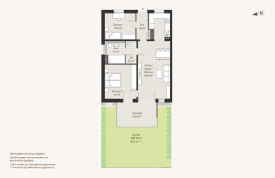 Wohnung zum Kauf provisionsfrei 379.000 € 3 Zimmer 73,4 m² Amselweg 1 Wachendorf Cadolzburg 90556