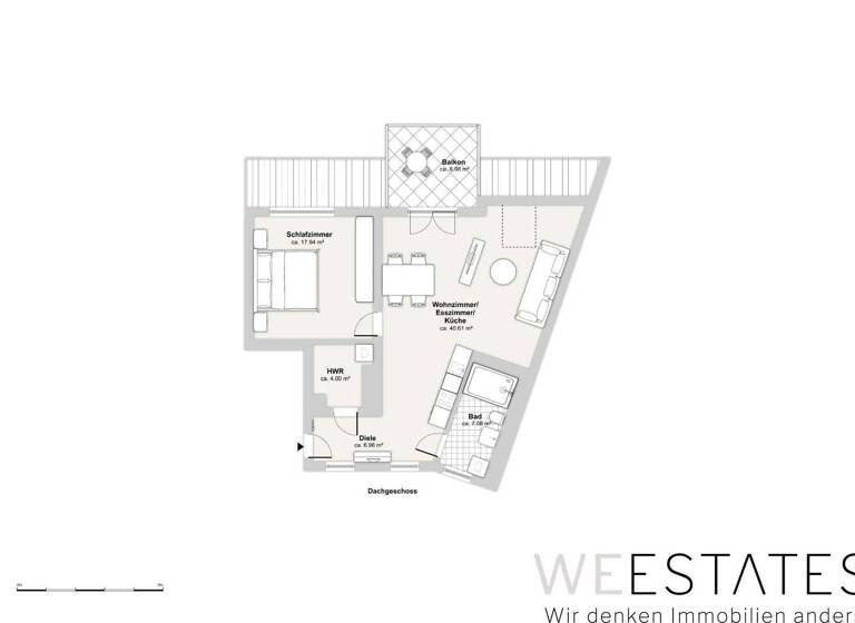 Wohnung zur Miete - Erstbezug 1.520 € 2 Zimmer 82 m² 4. Geschoss Eller Düsseldorf 40229