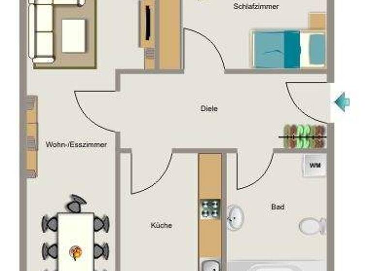 Wohnung zur Miete nur mit Wohnberechtigungsschein 245 € 2,5 Zimmer 43,5 m² EG Fasanenstraße 17 Hamm Marl 45772