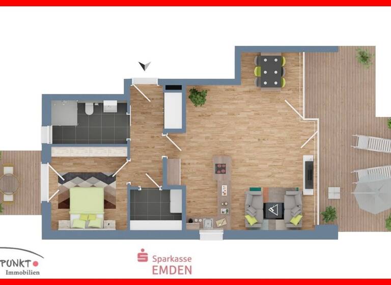 Wohnung zum Kauf 468.000 € 2 Zimmer 78,4 m² Stadtzentrum Emden 26725