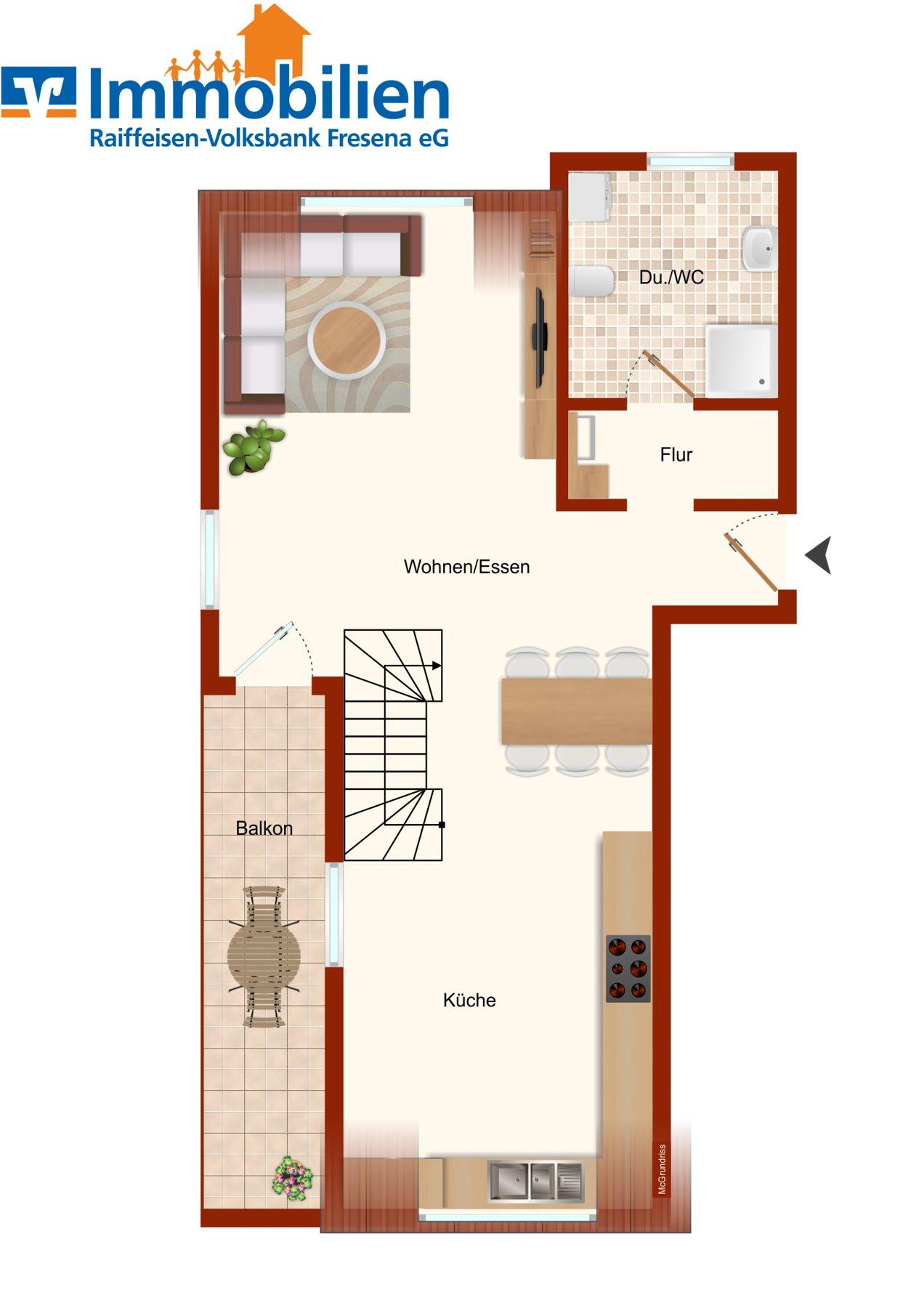 Wohnung zum Kauf 189.000 € 2 Zimmer 61 m²<br/>Wohnfläche Esens Esens 26427