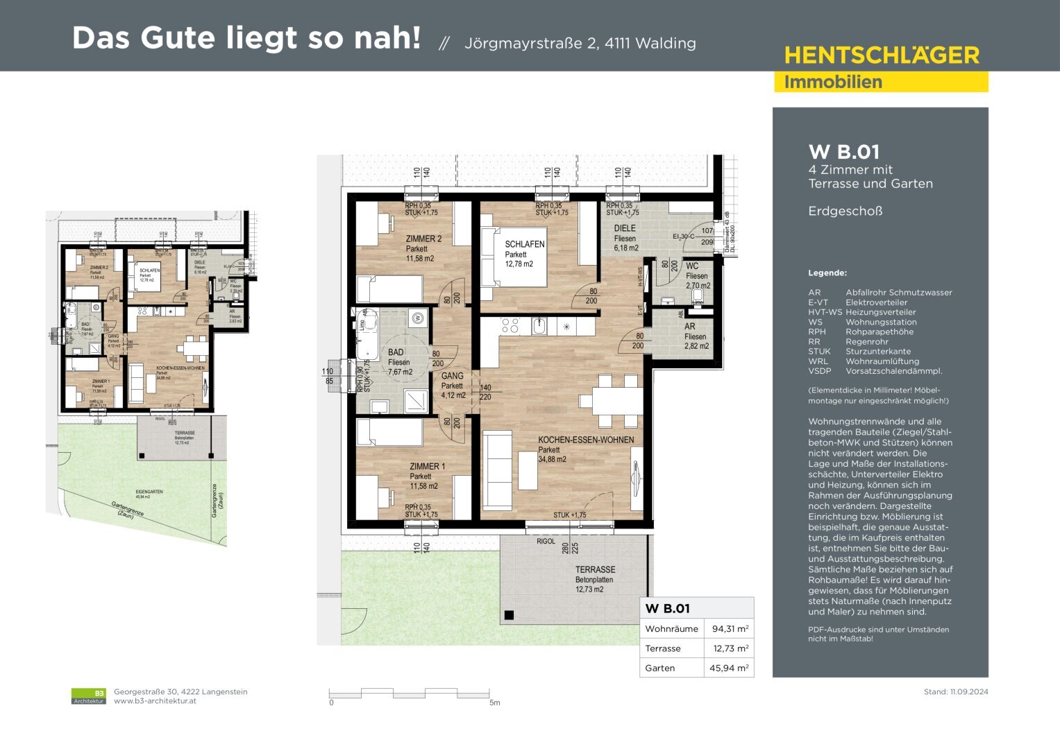 Wohnung zum Kauf 459.000 € 4 Zimmer 94,3 m²<br/>Wohnfläche Walding 4111