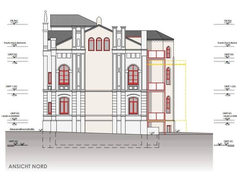 Wohnung zur Miete 1.190 € 2,5 Zimmer 77 m² 1. Geschoss Alexandrinenstraße 33 Paulsstadt Schwerin 19055