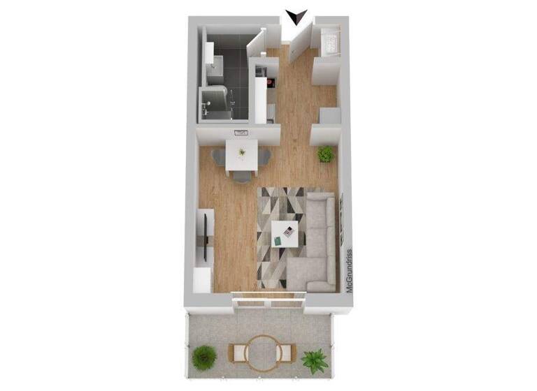 Studio zur Miete 500 € 1 Zimmer 31,8 m² 3. Geschoss Weiden Weiden in der Oberpfalz 92637