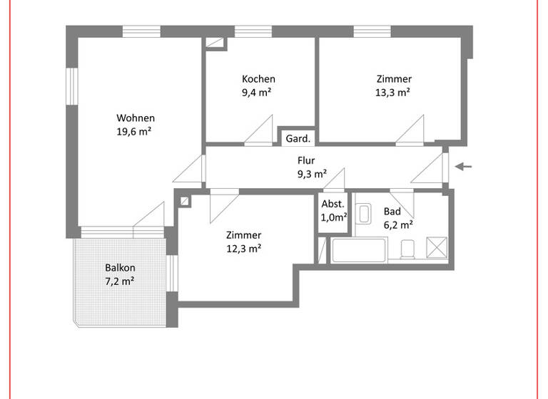 Wohnung zum Kauf 139.000 € 3 Zimmer 72 m²<br/>Wohnfläche 1.<br/>Geschoss Viechtach Viechtach 94234