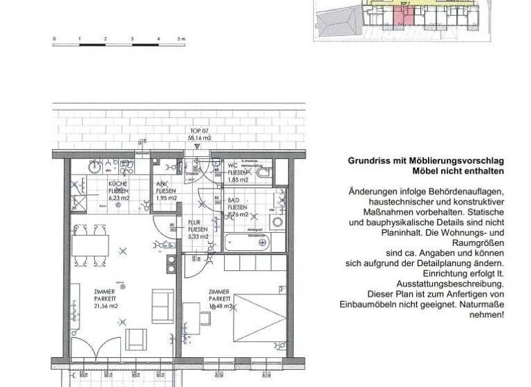 Wohnung zur Miete 645 € 2 Zimmer 58,3 m² 1. Geschoss Thörringplatz Pöchlarn 3380