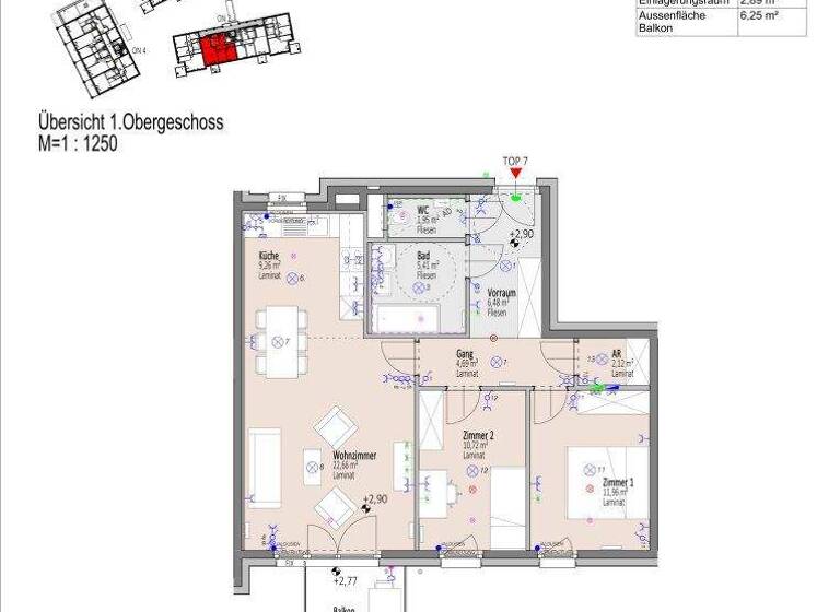 Wohnung zum Kauf - Erstbezug 267.027 € 3 Zimmer 75,3 m² 1. Geschoss frei ab 01.09.2026 Elisabeth Bollenberger-Gasse Wiener Neustadt 2700