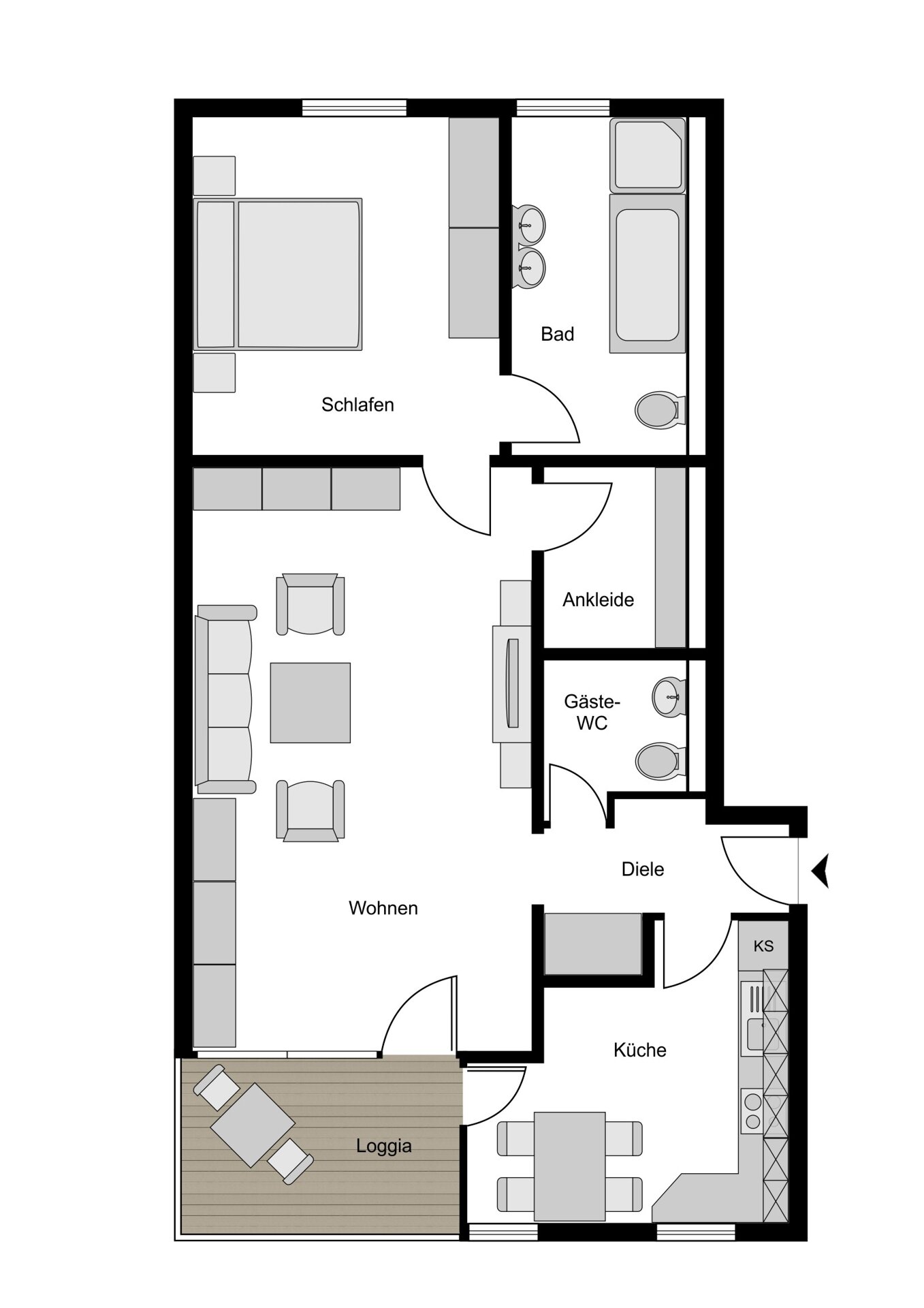 Wohnung zum Kauf 175.000 € 2,5 Zimmer 82 m²<br/>Wohnfläche 2.<br/>Geschoss Linden Bochum 44879