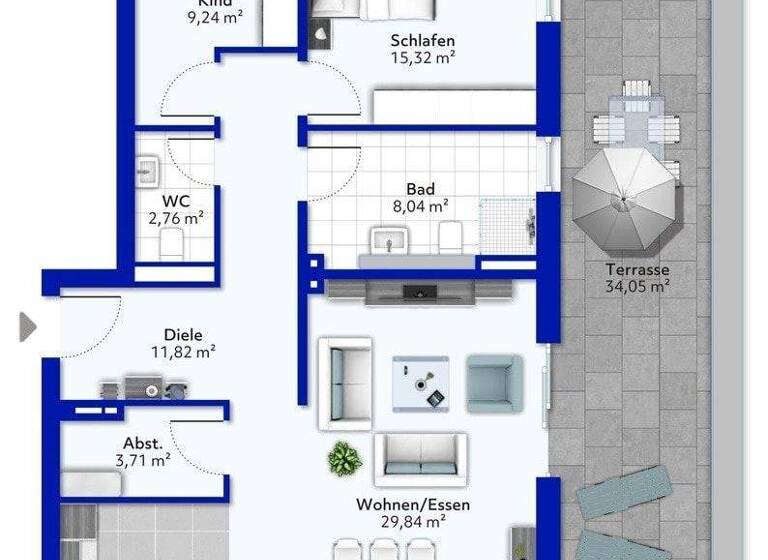 Penthouse zum Kauf - Erstbezug provisionsfrei 428.046 € 3 Zimmer 95,9 m² 2. Geschoss Welschbillig 54298