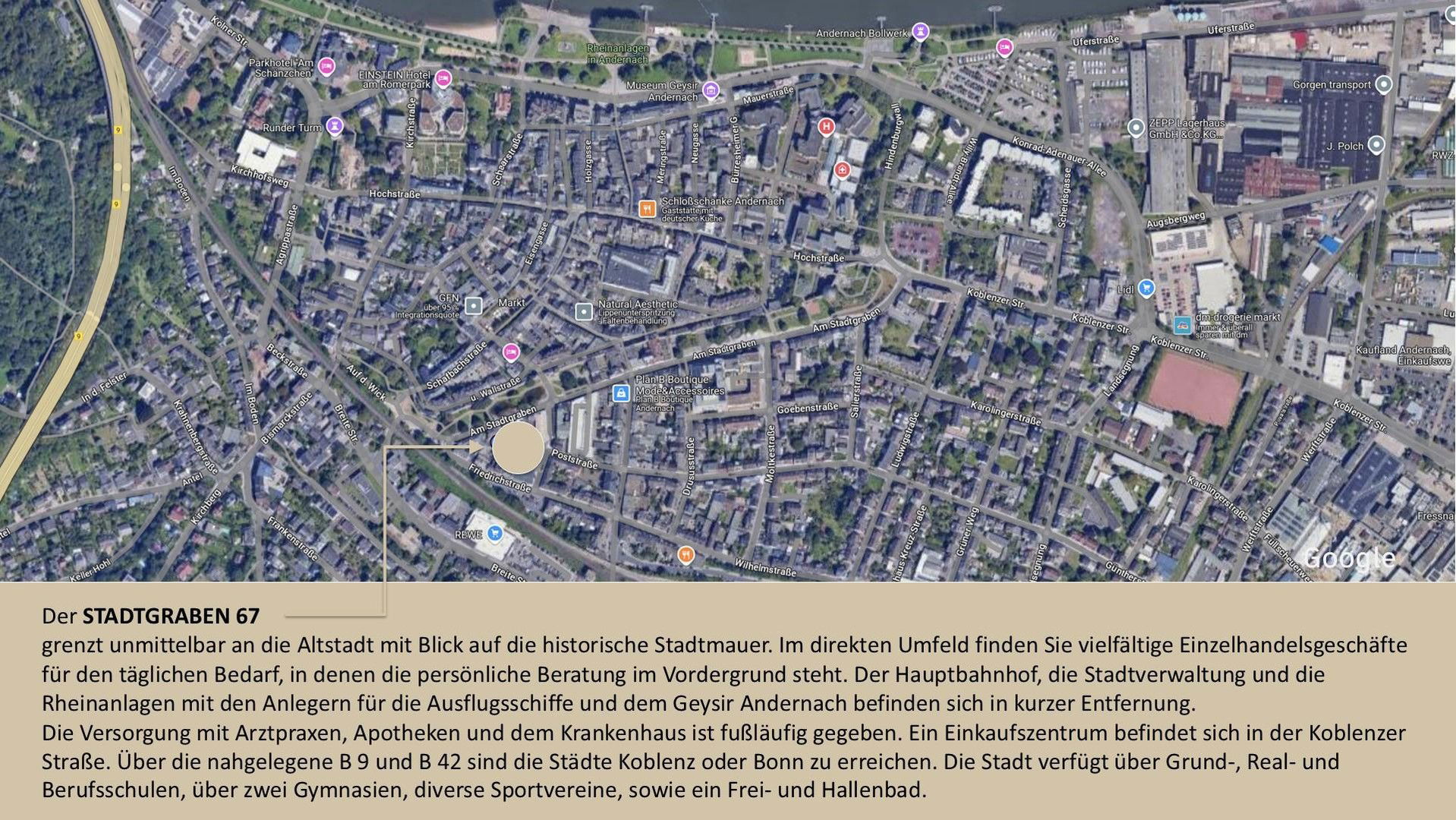 Bürofläche zum Kauf provisionsfrei 910.000 € 212 m²<br/>Bürofläche Am Stadtgraben, 67 Rathaus 1 Andernach 56626