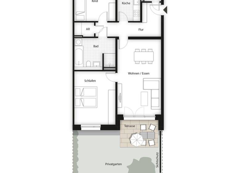 Wohnung zum Kauf 526.300 € 3 Zimmer 89,1 m²<br/>Wohnfläche EG<br/>Geschoss Geschwister-Scholl-Straße 18 Herzo Base Herzogenaurach 91074