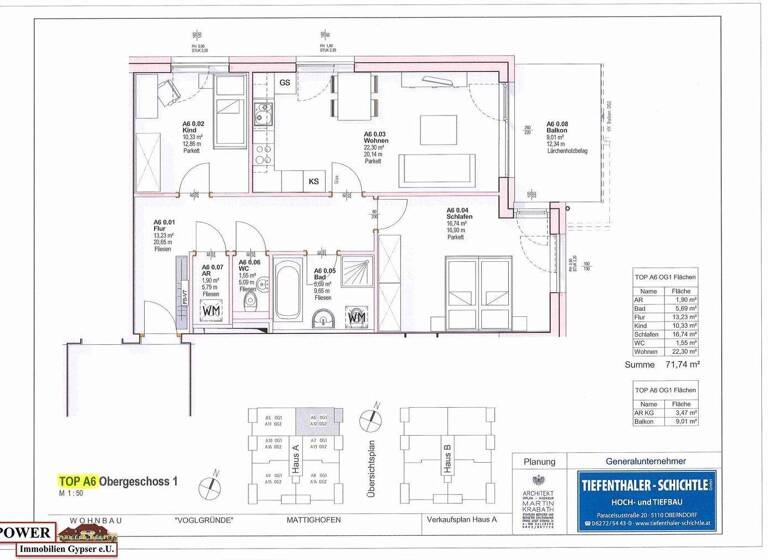 Wohnung zum Kauf 272.300 € 3 Zimmer 71,7 m² 1. Geschoss Mattighofen 5230