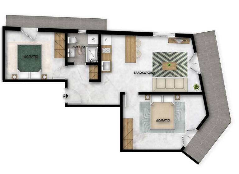 Wohnung zum Kauf 220.000 € 3 Zimmer 67 m² 3. Geschoss Thessaloniki