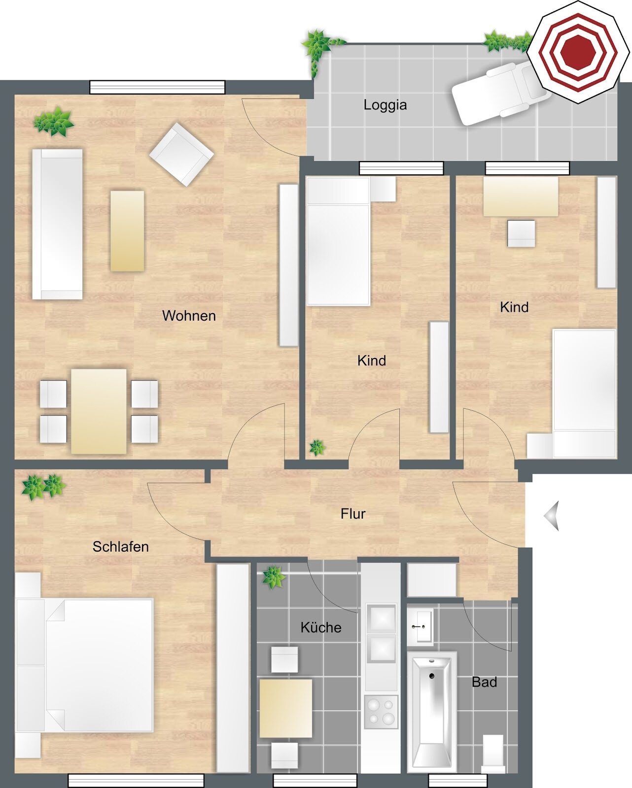 Wohnung zur Miete 711 € 4 Zimmer 72,9 m²<br/>Wohnfläche 1.<br/>Geschoss Freidingstraße 20 Anderten Hannover 30559