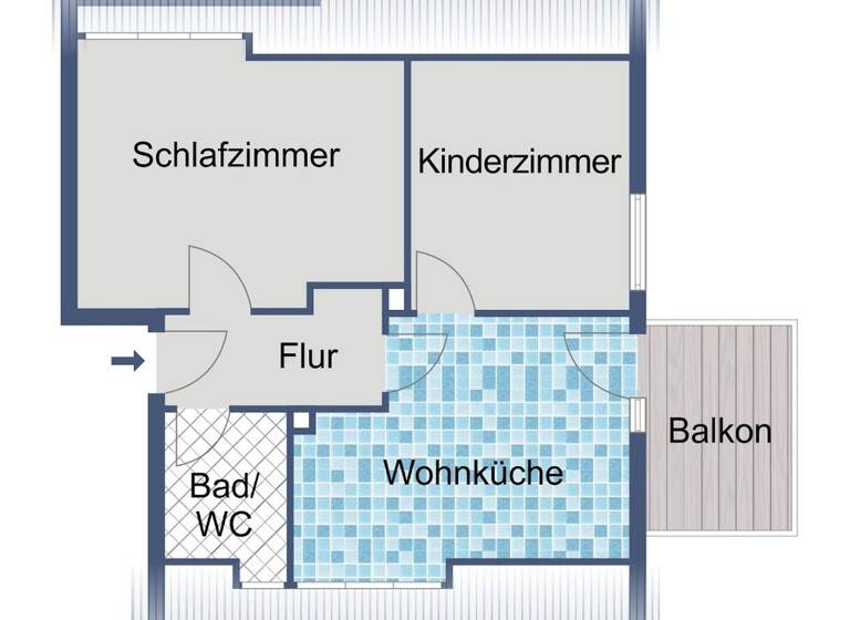 Wohnung zur Miete 328 € 2 Zimmer 45,9 m² Struthweg 8 B Oberkaufungen Kaufungen 34260