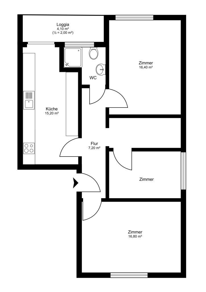 Wohnung zum Kauf 485.000 € 3 Zimmer 71 m²<br/>Wohnfläche 2.<br/>Geschoss Barmbek - Süd Hamburg - Barmbek-Süd 22083