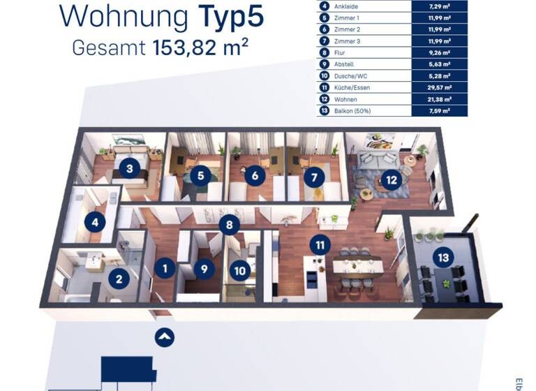 Wohnung zum Kauf provisionsfrei 715.000 € 5 Zimmer 153,8 m² 2. Geschoss Werder Magdeburg 39114