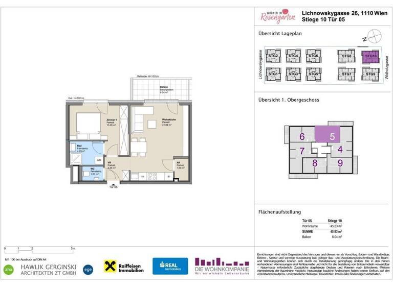 Wohnung zum Kauf - Erstbezug provisionsfrei 221.805 € 2 Zimmer 45,8 m² 1. Geschoss Lichnowskygasse 26 Wien 1110