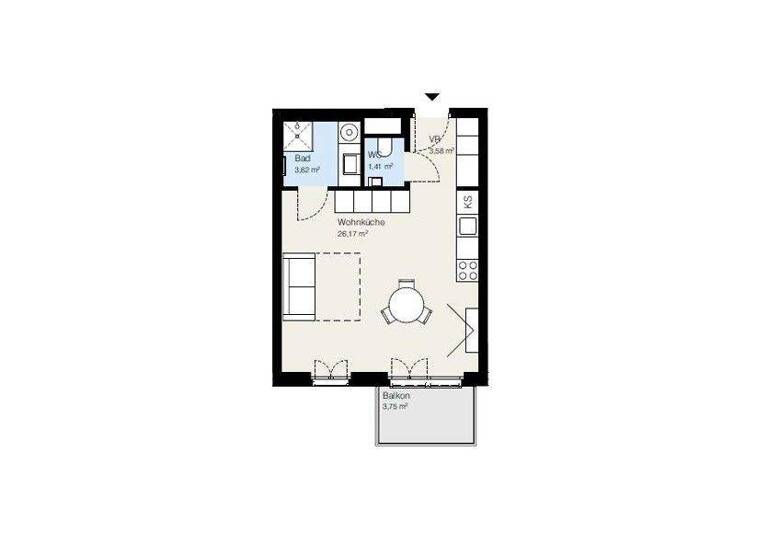 Studio zur Miete 564 € 1 Zimmer 34,8 m² 2. Geschoss frei ab sofort Wien, Simmering 1110