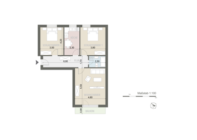 Wohnung zur Miete 1.100 € 3 Zimmer 85 m² Geschoss 1/4 frei ab sofort Eching Eching 85386