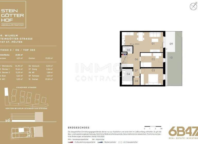Wohnung zum Kauf - Erstbezug provisionsfrei 241.300 € 3 Zimmer 67,4 m² Teufelhof St. Pölten 3100