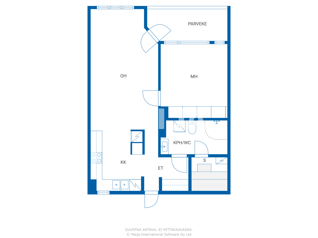 Studio zum Kauf 134.000 € 2 Zimmer 47 m²<br/>Wohnfläche 1.<br/>Geschoss Aleksanterinkatu 17 Porvoo 06100