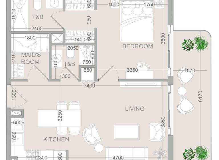 Wohnung zum Kauf provisionsfrei 320.892 € 2,5 Zimmer 72,4 m² Dubai 00000