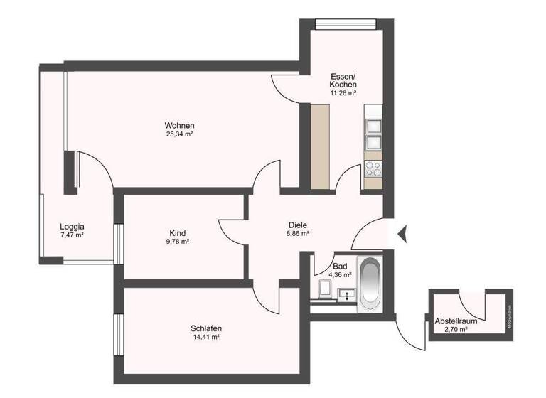 Wohnung zur Miete 785 € 3 Zimmer 83,5 m² frei ab 01.04.2026 Stauffenbergstr. 9 Klein Hehlen Celle 29223