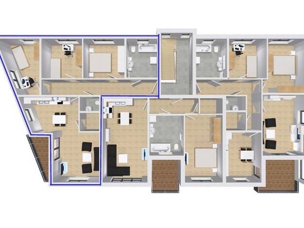 Wohnung zur Miete - Erstbezug 1.455 € 4 Zimmer 97 m² Geschoss 1/2 frei ab sofort Knieper Nord Stralsund 18435