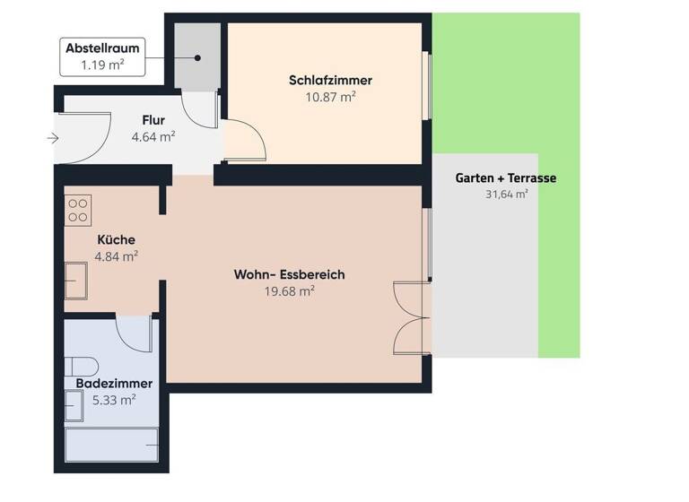 Wohnung zum Kauf 194.000 € 2 Zimmer 48,5 m² EG Feldkirch 6800
