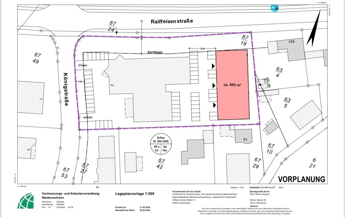 Halle/Industriefläche zur Miete 805 m²<br/>Lagerfläche von 400 m² bis 1.200 m²<br/>Teilbarkeit Königstr. 2 Leuchtenburg Rastede 26180