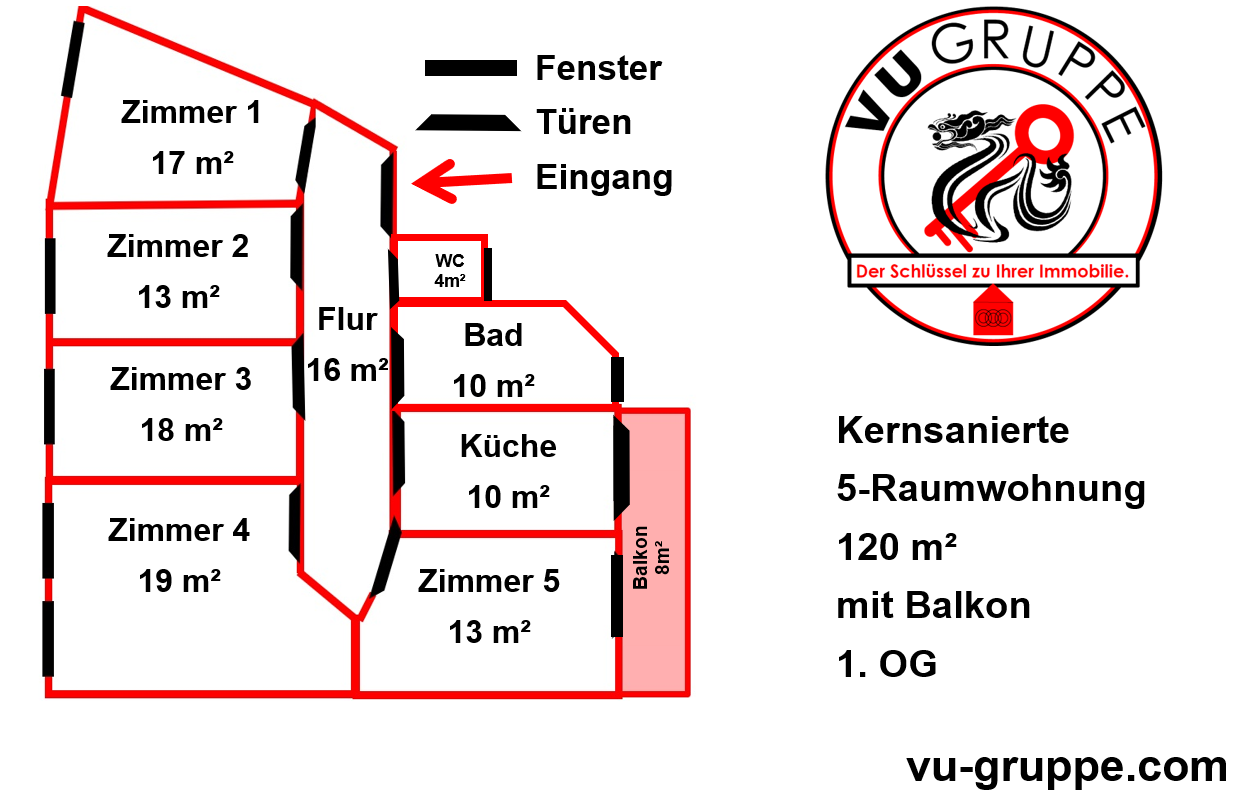 Wohnung zur Miete 990 € 5 Zimmer 120 m²<br/>Wohnfläche 1.<br/>Geschoss ab sofort<br/>Verfügbarkeit Aue 08280