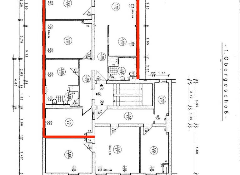 Wohnung zur Miete 664 € 4 Zimmer 94,9 m² 1. Geschoss Bernburgerstraße 16 Innenstadt Dessau-Roßlau 06842