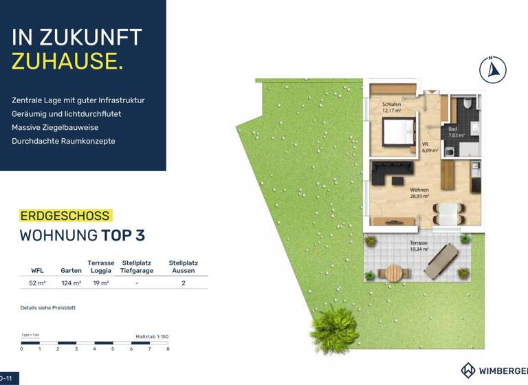 Wohnung zum Kauf - Erstbezug 278.200 € 2 Zimmer 52 m² Eferdingerstraße 31-33 Wilhering 4073