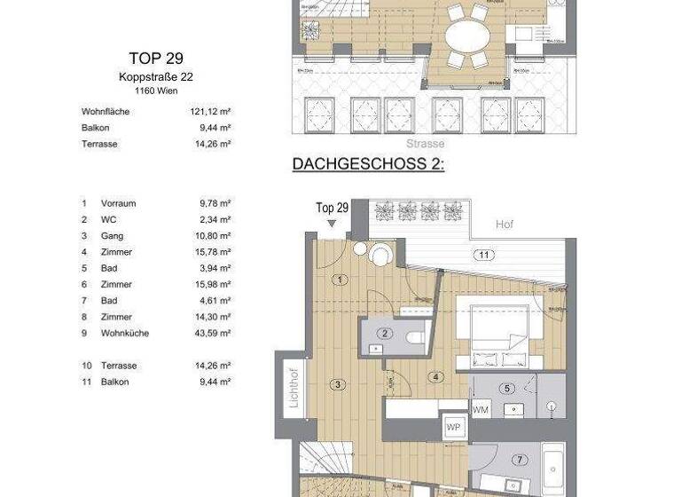 Wohnung zum Kauf 898.000 € 4 Zimmer 121,1 m² 4. Geschoss Wien 1160