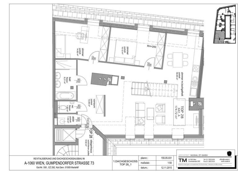 Maisonette zur Miete 2.145 € 5 Zimmer frei ab 01.04.2026 Gumpendorfer Straße Wien 1060
