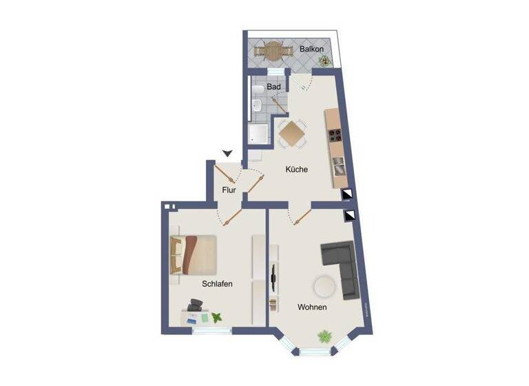 Wohnung zur Miete 599 € 2 Zimmer 54 m² 3. Geschoss frei ab sofort Weststraße 23 Gevelsberg 58285