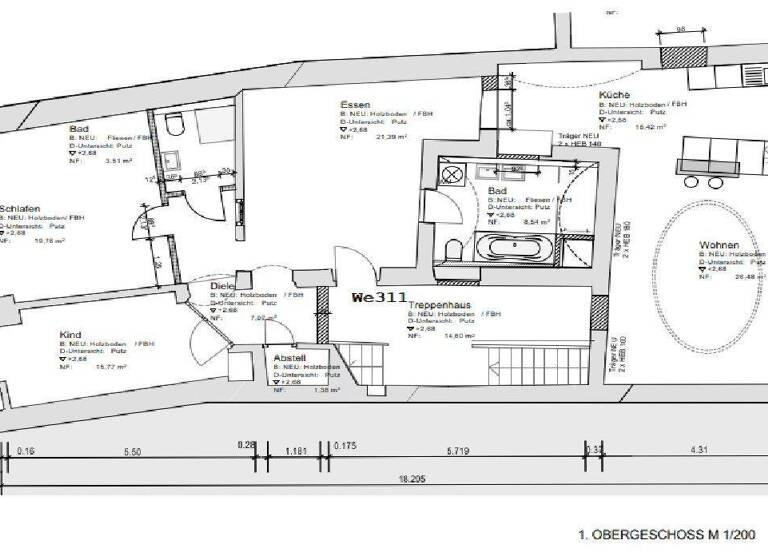 Wohnung zur Miete 1.380 € 3 Zimmer 122 m² Geschoss 1/2 frei ab sofort Traunstein 83278