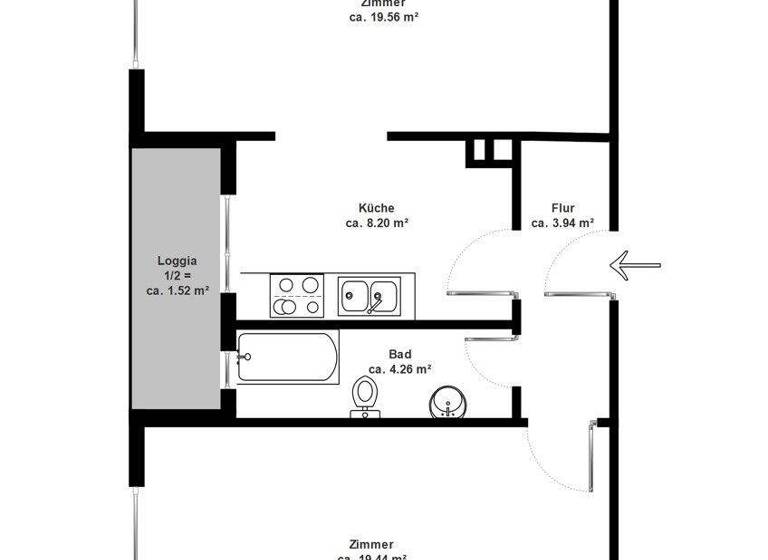 Wohnung zum Kauf 235.000 € 2 Zimmer 56,9 m² 4. Geschoss Barmbek-Nord Hamburg 22305